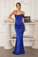 One Shoulder Stretch Satin Gown-6