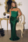 Strapless Satin Fitted Dress-0
