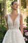 Wedding Ball Gown A Deep V-Neckline And Sleeveless Straps-3