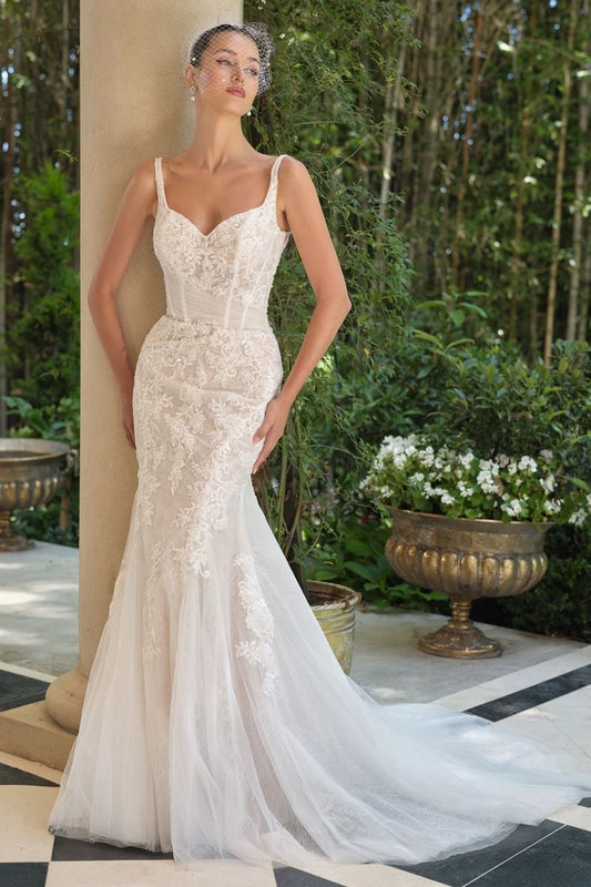 Fitted Lace Wedding Gown-0