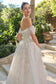 Wedding Ball Gown Illusion Bodice Adorned With Cascading Floral Appliqué-3