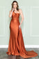 One Shoulder Fit & Flare Lycra Eleganr Side Cape Long Prom Dress AC387-6