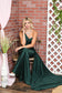 One Shoulder Fit & Flare Lycra Eleganr Side Cape Long Prom Dress AC387-12