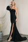 One Shoulder Mermaid Satin Long Prom Dress AC2102-3