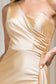 One Shoulder Fit & Flare Lycra Eleganr Side Cape Long Prom Dress AC387-16