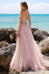 Strapless Sheer Bustier Inspired Bodice Elegant Overskirt Long Prom Dress ACTM1002-6