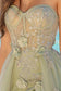 Strapless Sheer Bustier Inspired Bodice Elegant Overskirt Long Prom Dress ACTM1002-8