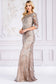Embroidered Lace Trumpet Sheer 3/4 Sleeves Long Mother Of The Bride Dress AC7045 Sale-0
