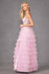 Ruffle Tulle With A Deep Lace Corset Bodice And Lace Up Back Prom Dress JTJT2458A-3