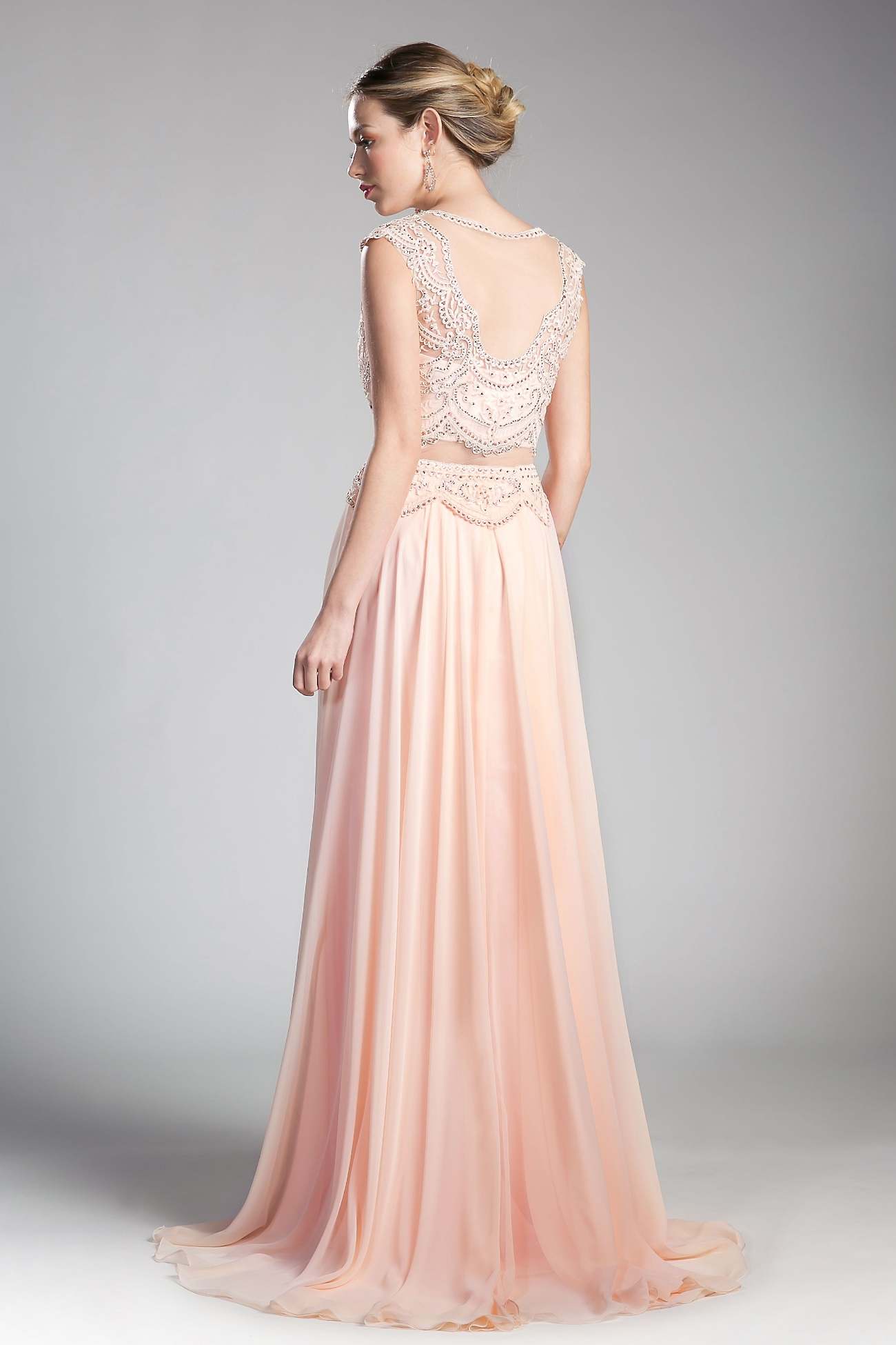 Beaded Lace Chiffon Dress-5