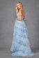 Ruffle Tulle Lace Sequin Off Shoulder Sheer Corset Bodice Long Prom Dress JTJT2467K-9