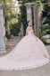 Off Shoulder Embroidered Lace Open Corset Back Long Quinceanera Dress JTJT1460J-1