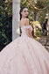 Off Shoulder Embroidered Lace Open Corset Back Long Quinceanera Dress JTJT1460J-3