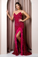 Embroidered Sequin Feather Skirt Side Slit Long Prom Dress NXR1059-15