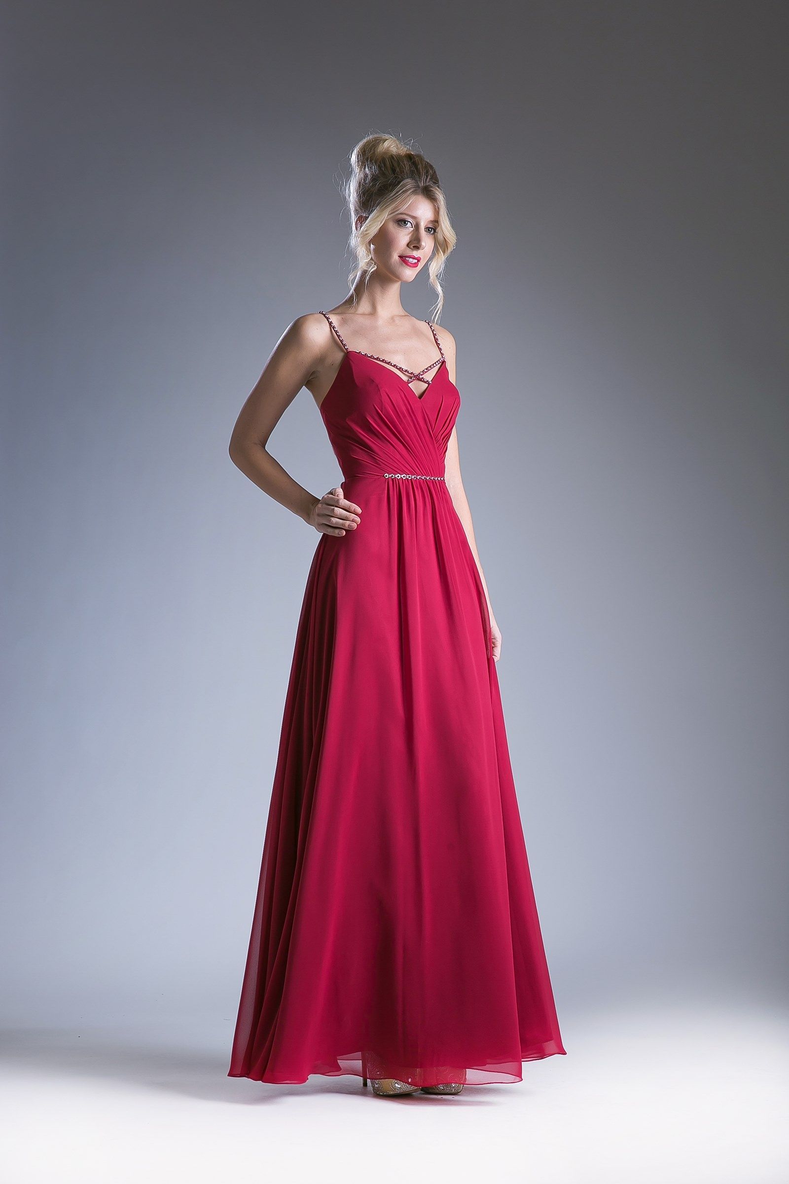 V Neckline With a Beaded Band Dress-8