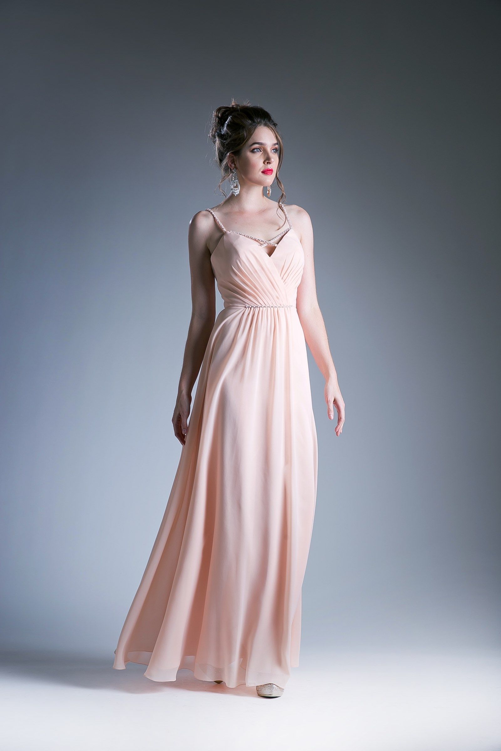 V Neckline With a Beaded Band Dress-5