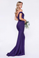 Off the Shoulder Fitted Gown with Lace Applique Details and Stretch Jersey-0