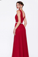 A-Line Chiffon Gown With V-Neckline and Beaded Belt-1