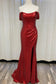 Off Shoulder Embroidered Sequins Open Back Long Prom Dress NXR1203-3