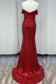 Off Shoulder Embroidered Sequins Open Back Long Prom Dress NXR1203-4