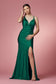 Double Spaghetti Straps Slit Long Bridesmaid & Prom Dress NXE1035-1