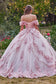 Floral Off The Shoulder Quince Ball Gown-6