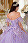 Floral Off The Shoulder Quince Ball Gown-9