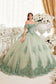 Floral Off The Shoulder Quince Ball Gown-4