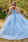 Off The Shoulder Floral Quince Ball Gown-1