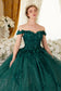 Off The Shoulder Floral Quince Ball Gown-9