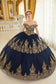 Layered Lace Quinceanera Off Shouder Sweetheart Long Ball Gown CD15705-5