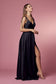 Double Breasted Spaghetti Straps High Slit Long Bridesmaid Dress NXR1029-7