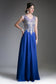 A-Line Chiffon Gown With Lace Embellished Bodice.-5