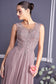 A-Line Chiffon Gown With Lace Embellished Bodice.-6