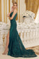 Side Slit Embroidered Lace Bodice Open V-Back Long Prom Dress NXC1100-1