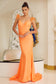 Mermaid Satin Embellished Feather Open Back Long Prom Dress NXT1138-1
