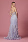 Embroidered Lace Glitter Illusion V-Neck Long Prom & Bridesmaid Dress NXT1010-2