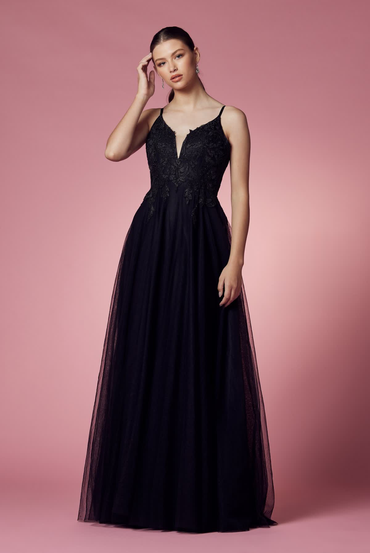 Embroidered Bodice Long Prom & Bridesmaid Dress NXR357-3