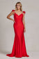 Mermaid Satin Embellished Feather Open Back Long Prom Dress NXT1138-4
