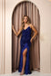 Embroidered Sequin Feather Skirt Side Slit Long Prom Dress NXR1059-8