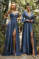 Soft Satin A-Line Sweatheart Neckline With Slit-12