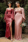Long Sleeve Off Or On The Shoulder Soft Satin Dress.-9