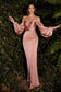 Long Sleeves OF or On Shoulder Soft Satin Prom & Bridesmaid Dress CD7482-7