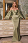 Long Sleeves OF or On Shoulder Prom & Bridesmaid Gown Soft Satin Dresses CD7482 Sale-8