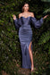 Long Sleeve Off Or On The Shoulder Soft Satin Dress.-13
