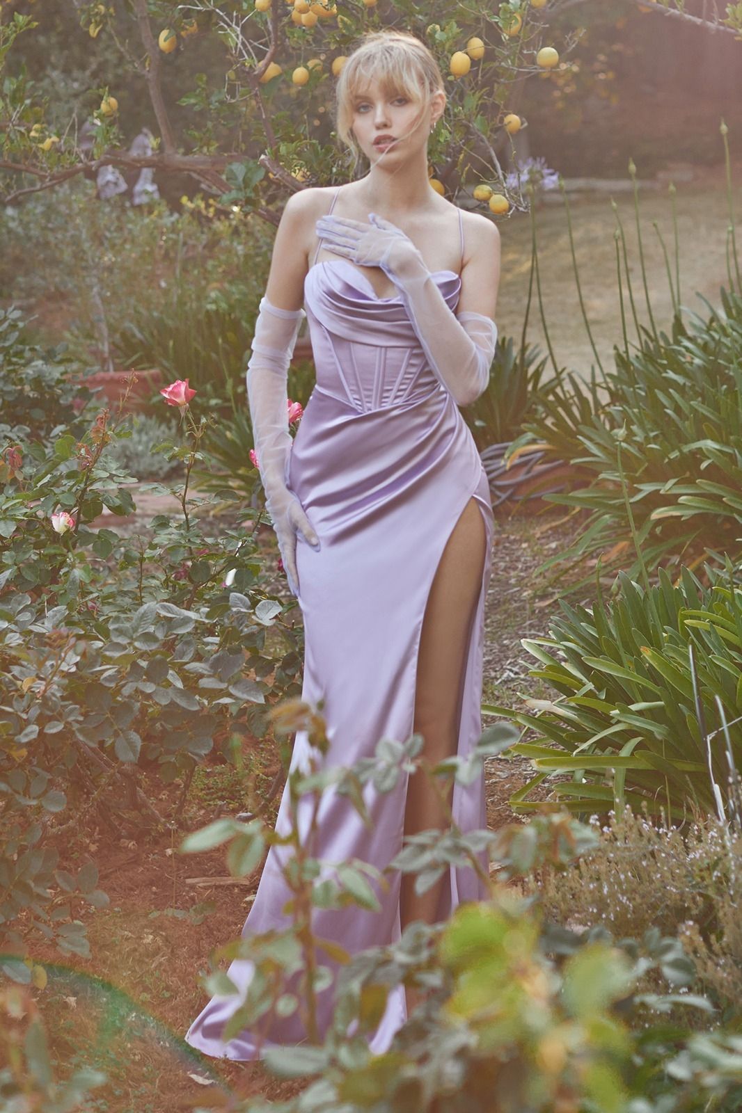 Corset Cowl Satin Gown-6