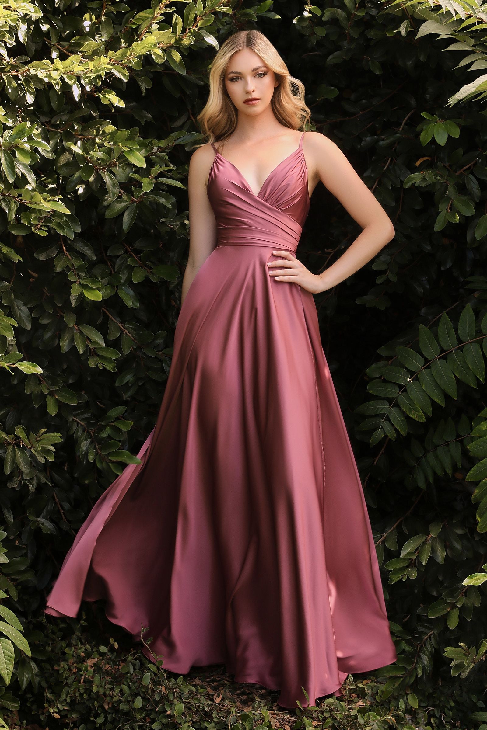 Soft Satin A-Line Sweatheart Neckline With Slit-7