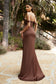 Satin High Leg Slit Off The Shoulder Elegant Dress Draped Bodice with Open Back Prom & Bridesmaid Dress CD7488-12