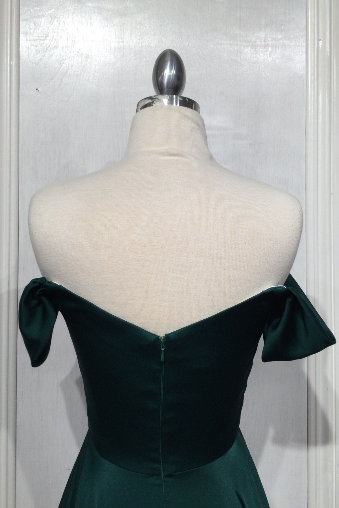 A-Line Satin Off The Shoulder Dress-7