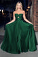 Strapless A-Line Satin Keyhole Dress-5